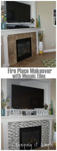 Fireplace Remodel with Mosaic Tiles
