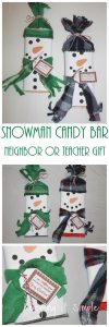 Snowman Candy Bar Neighbor or Teacher Gift with Free Printable