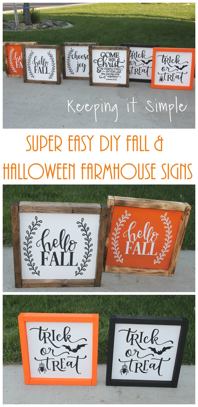 Super Easy DIY Fall and Halloween Farmhouse Signs • Keeping it Simple