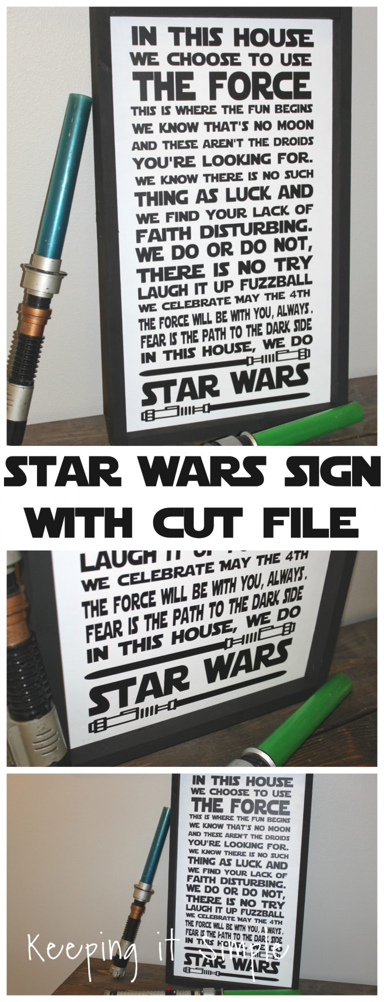 Star Wars Sign with SVG Cut File - Keeping it Simple