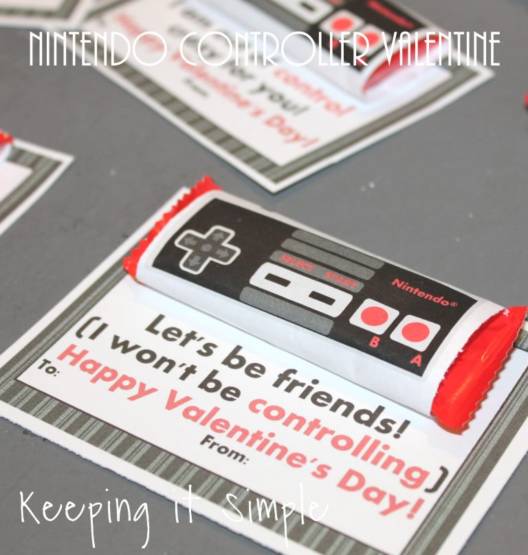 Homemade Valentine- Nintendo Controller Valentine with Printable ...
