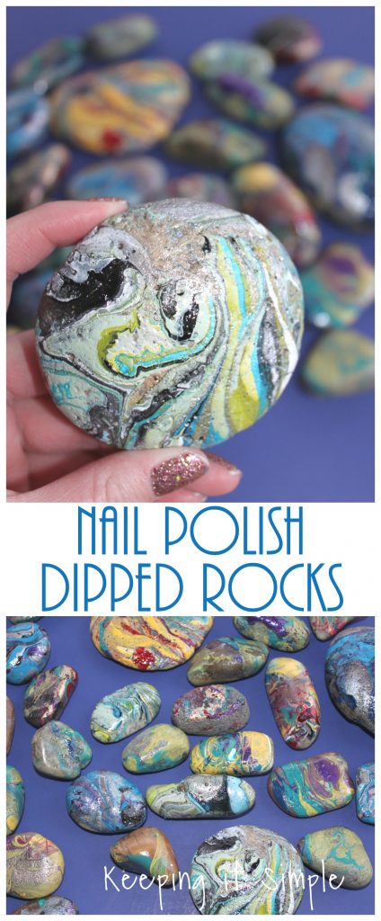 Painted Rocks -Nail Polish Dipped Rocks • Keeping it Simple
