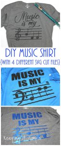 DIY Music Shirt with 4 Different SVG Cut Files