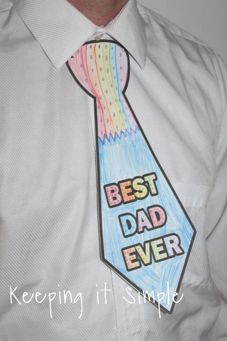 Father’s Day Tie Coloring Page Printable - Keeping it Simple