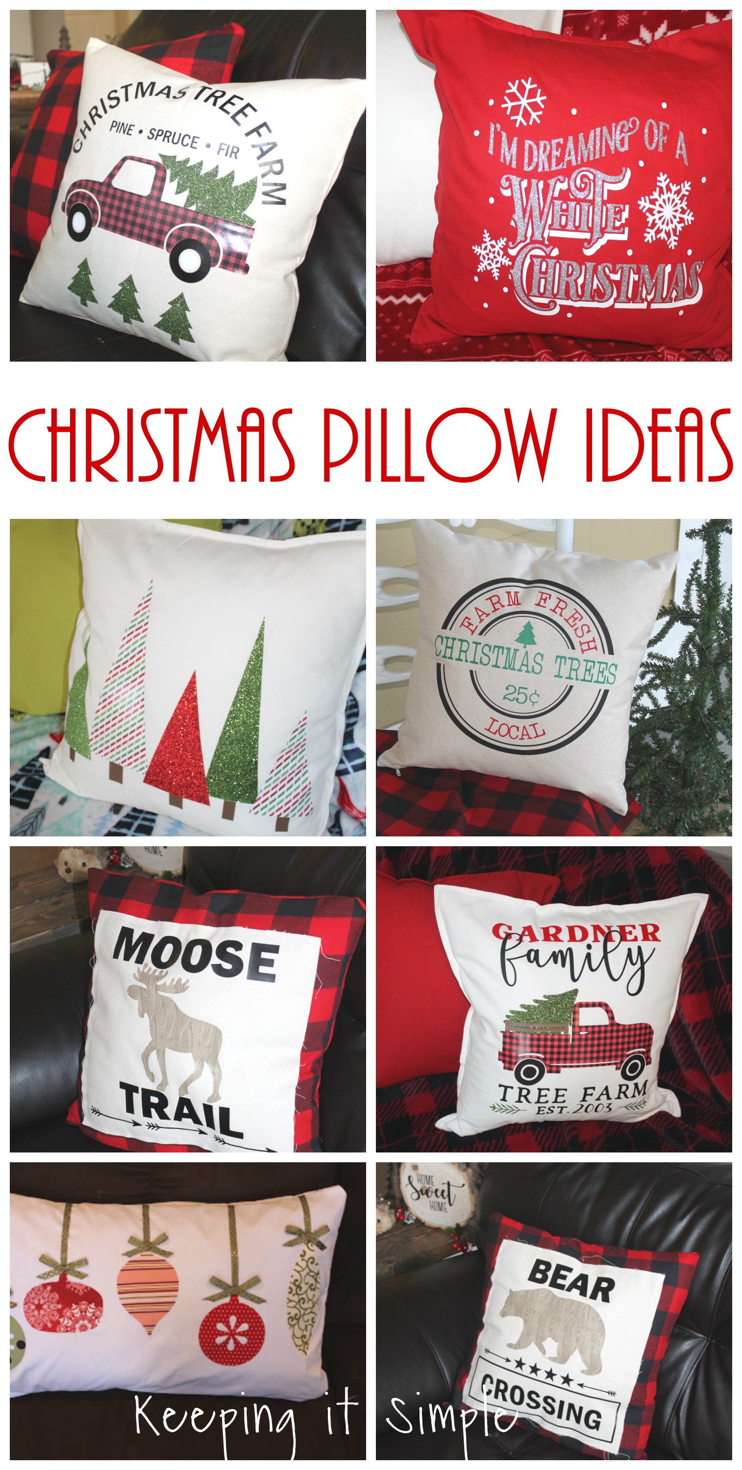 Download Christmas Pillow Ideas with SVG Cut Files • Keeping it Simple