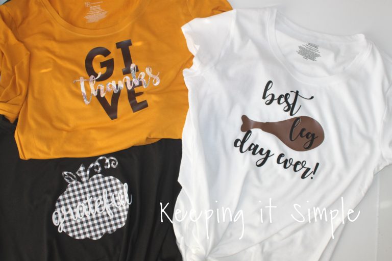 Thanksgiving Shirt Ideas with SVG Cut Files - Keeping it Simple