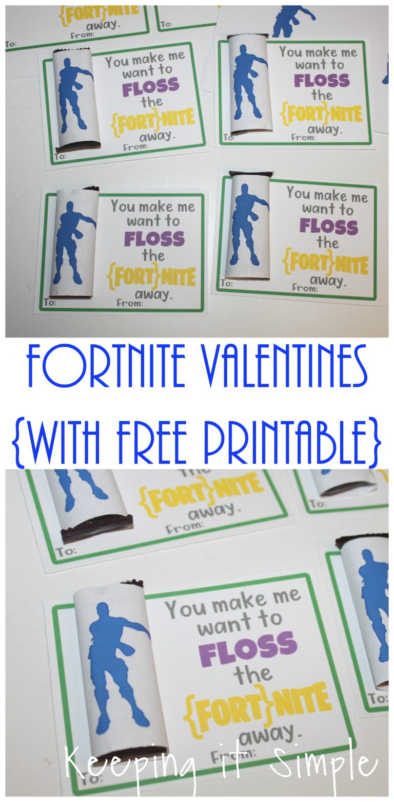 Homemade Fortnite Valentines with Free Printable - Keeping it Simple