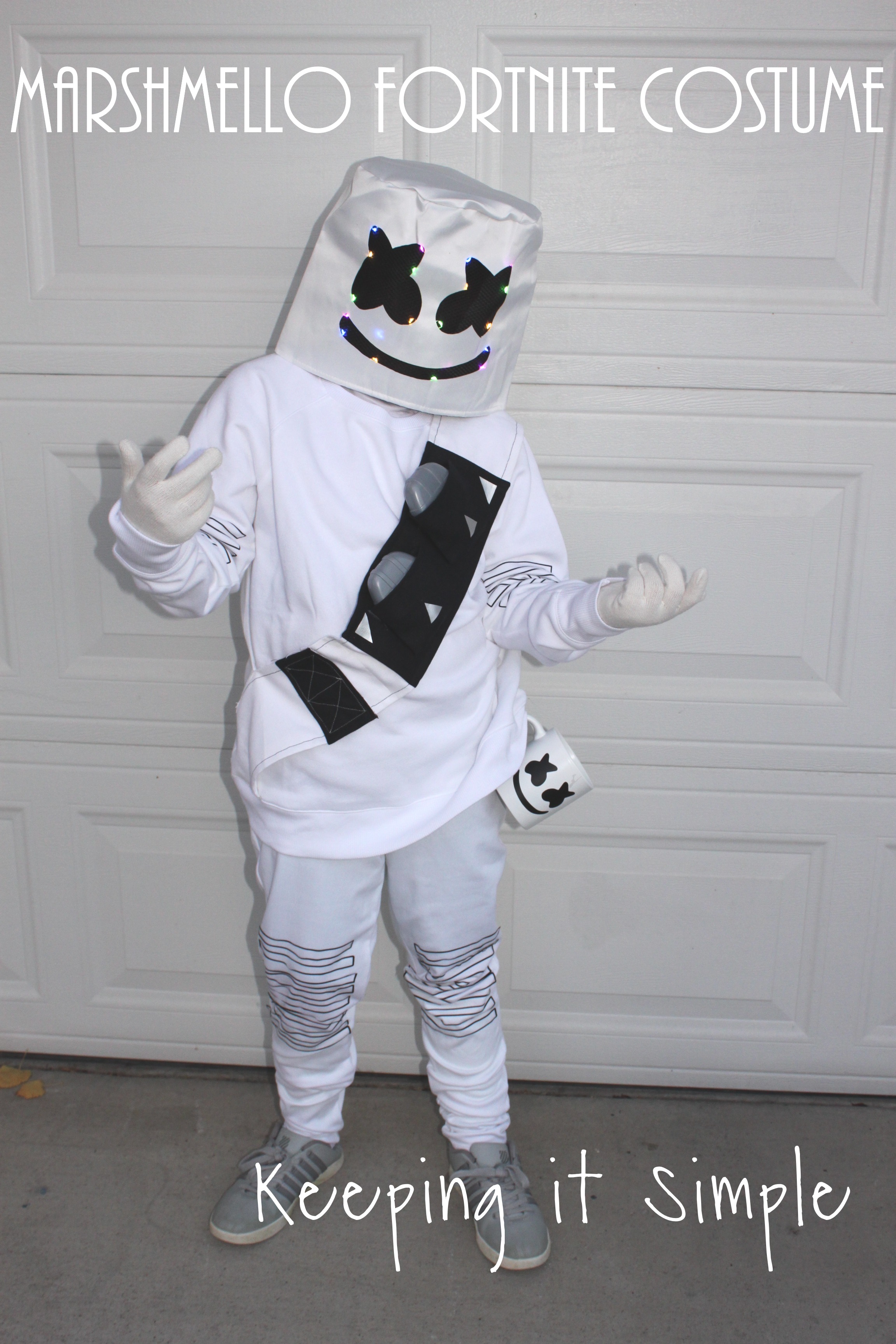Last Minute Diy Marshmello Fortnite Costume Keeping It Simple