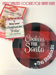Easy Neighbor Gift Idea- Personalized Cookies for Santa Plate