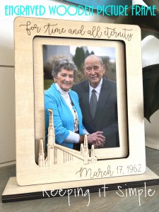 Engraved Wooden Picture Frame with Boise Temple