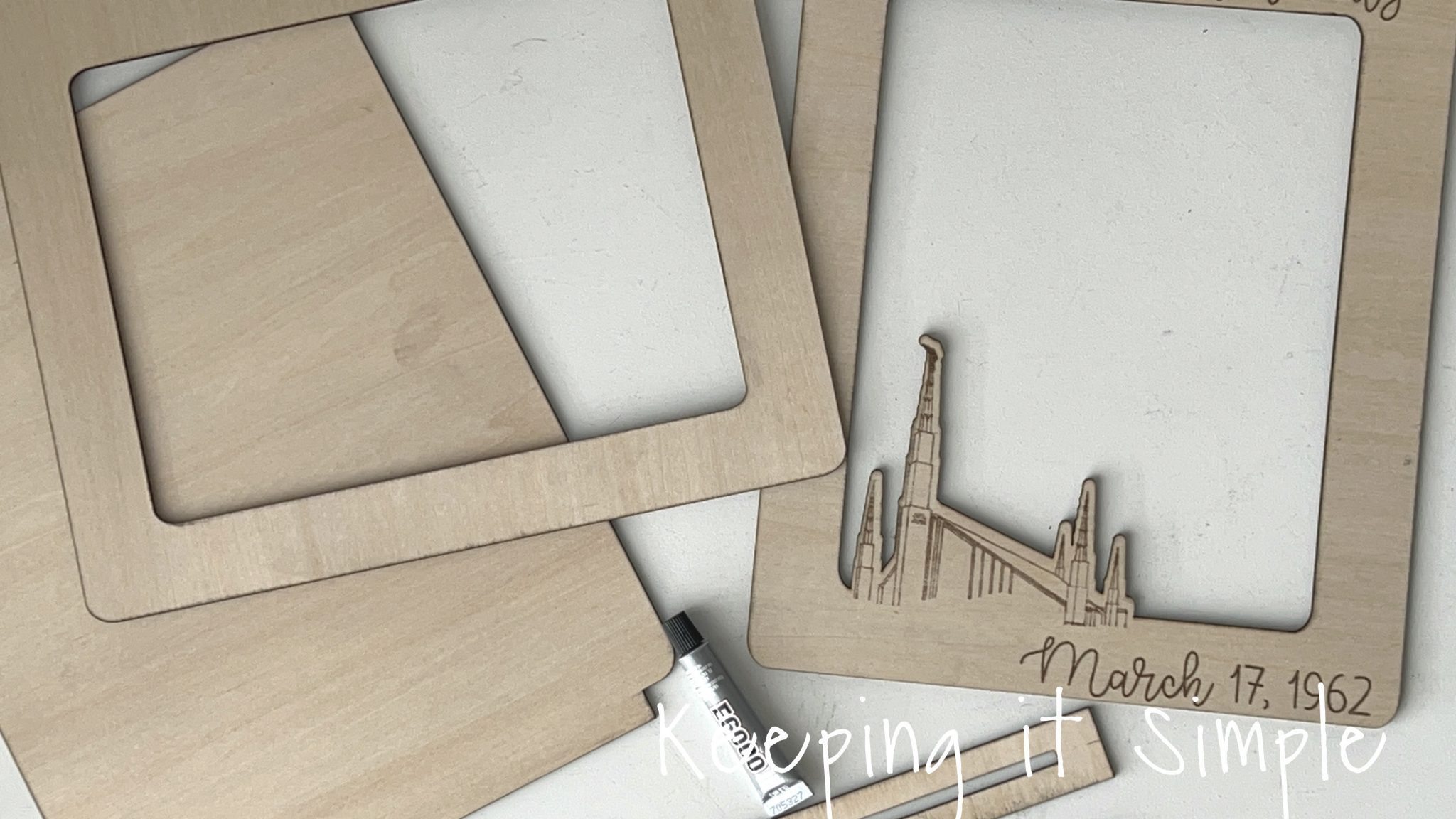 Engraved Wooden Picture Frame with Boise Temple Keeping it Simple