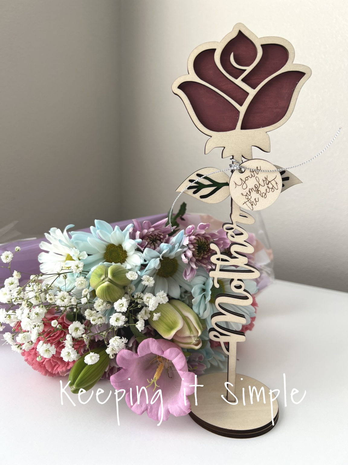 Laser Cut Wooden Rose Easy Mother’s Day Gift Idea Keeping it Simple