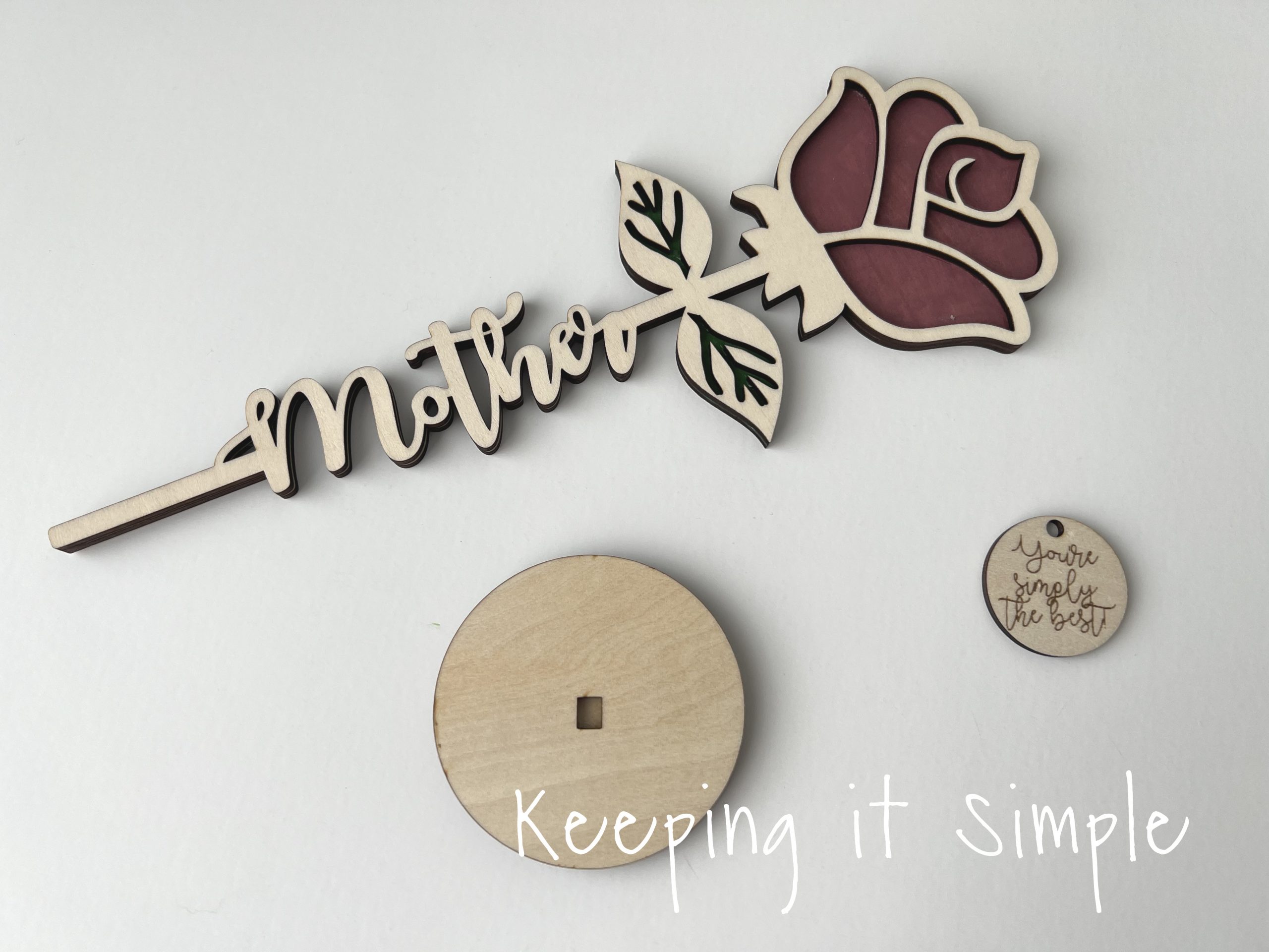 lasercutwoodenrosewithbase • Keeping it Simple