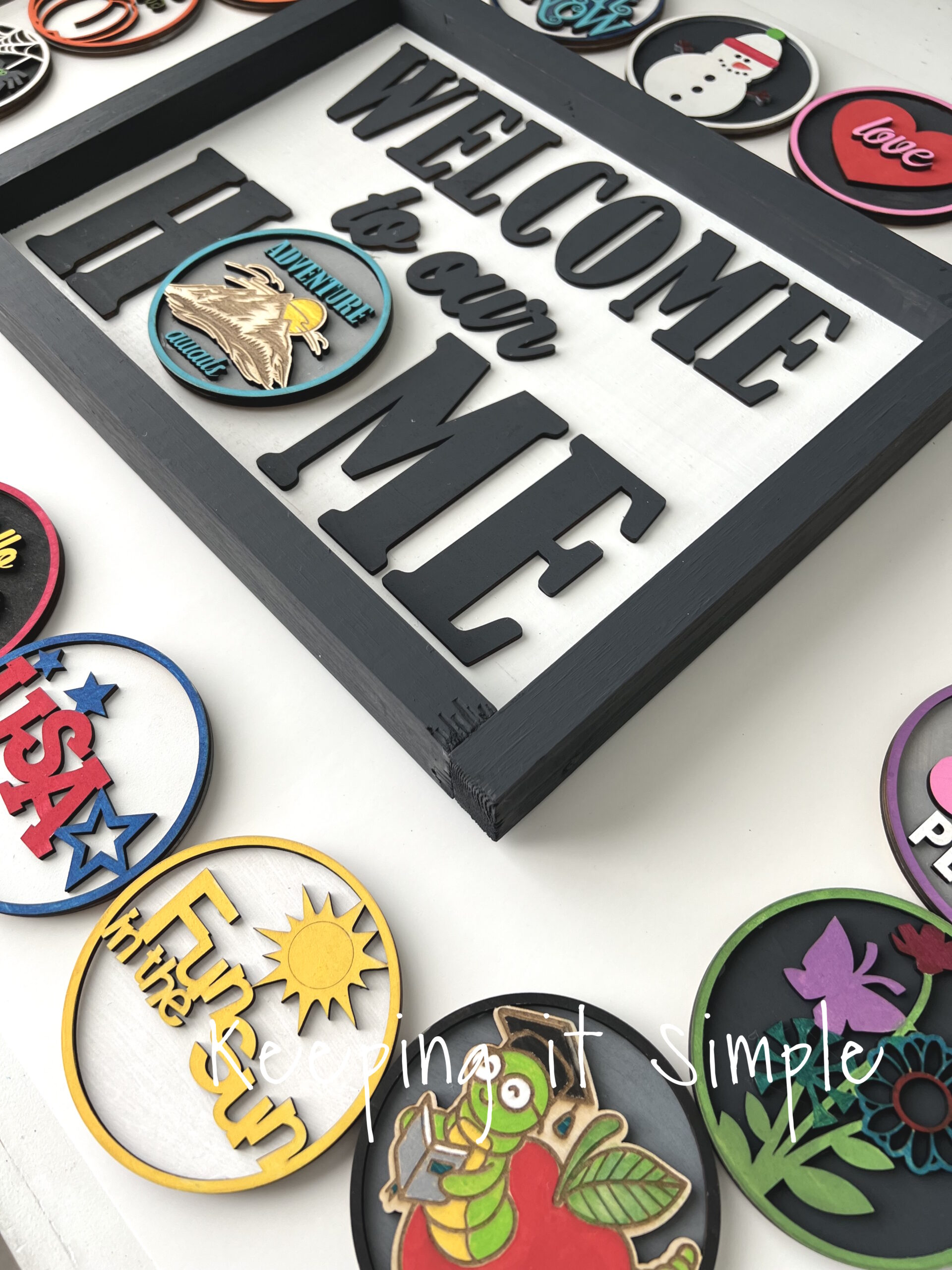 Welcome Changeable Signs Interchangeable Welcome to Our Home Sign made With xTool M1 - Keeping ...